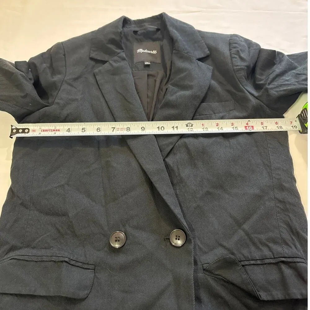 Madewell XS Drapeweave Caldwell Double-Breasted Blazer Academia Contemporary